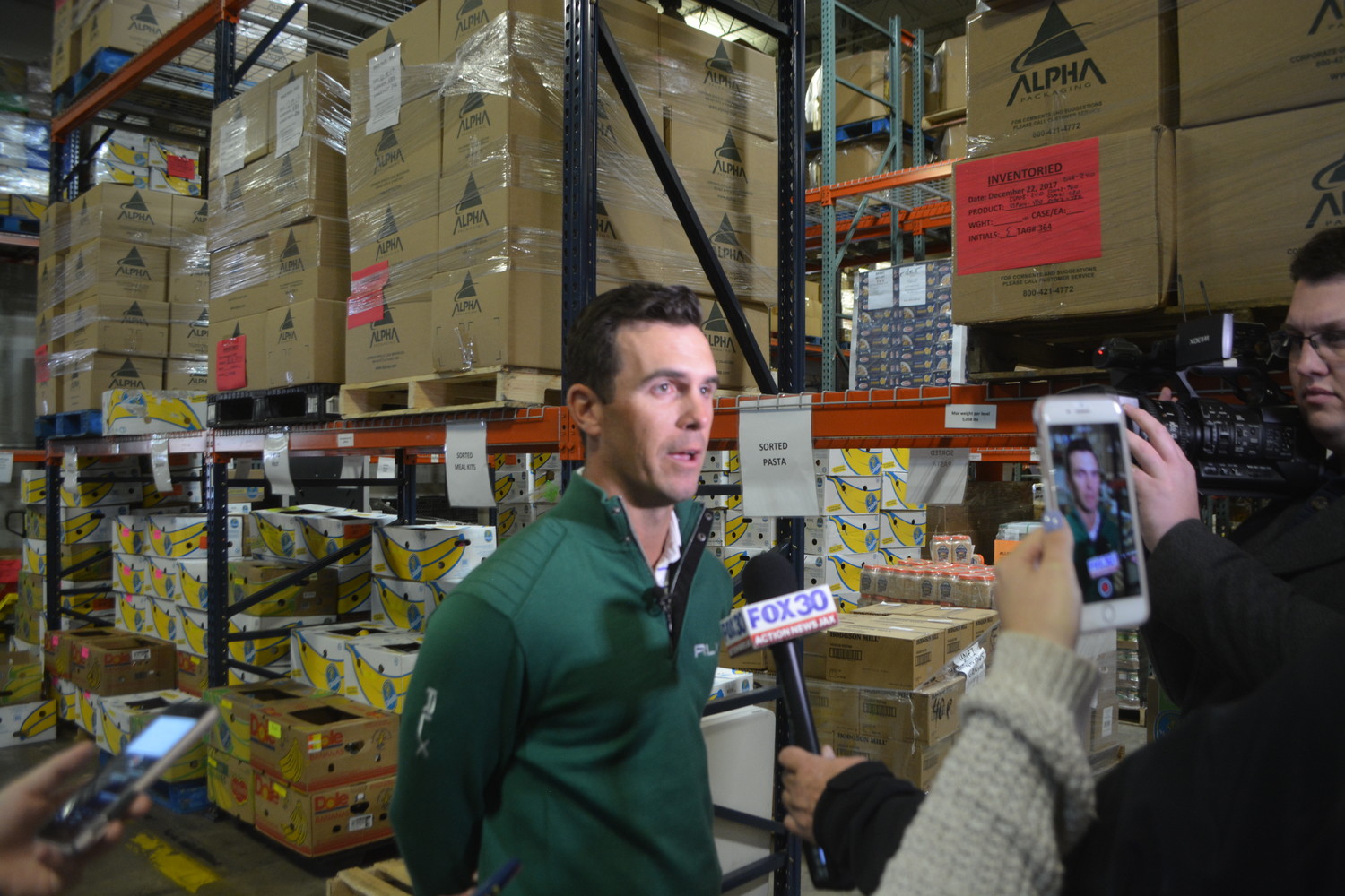 Billy Horschel answers questions from a FOX affiliate on Feeding Northeast Florida.
