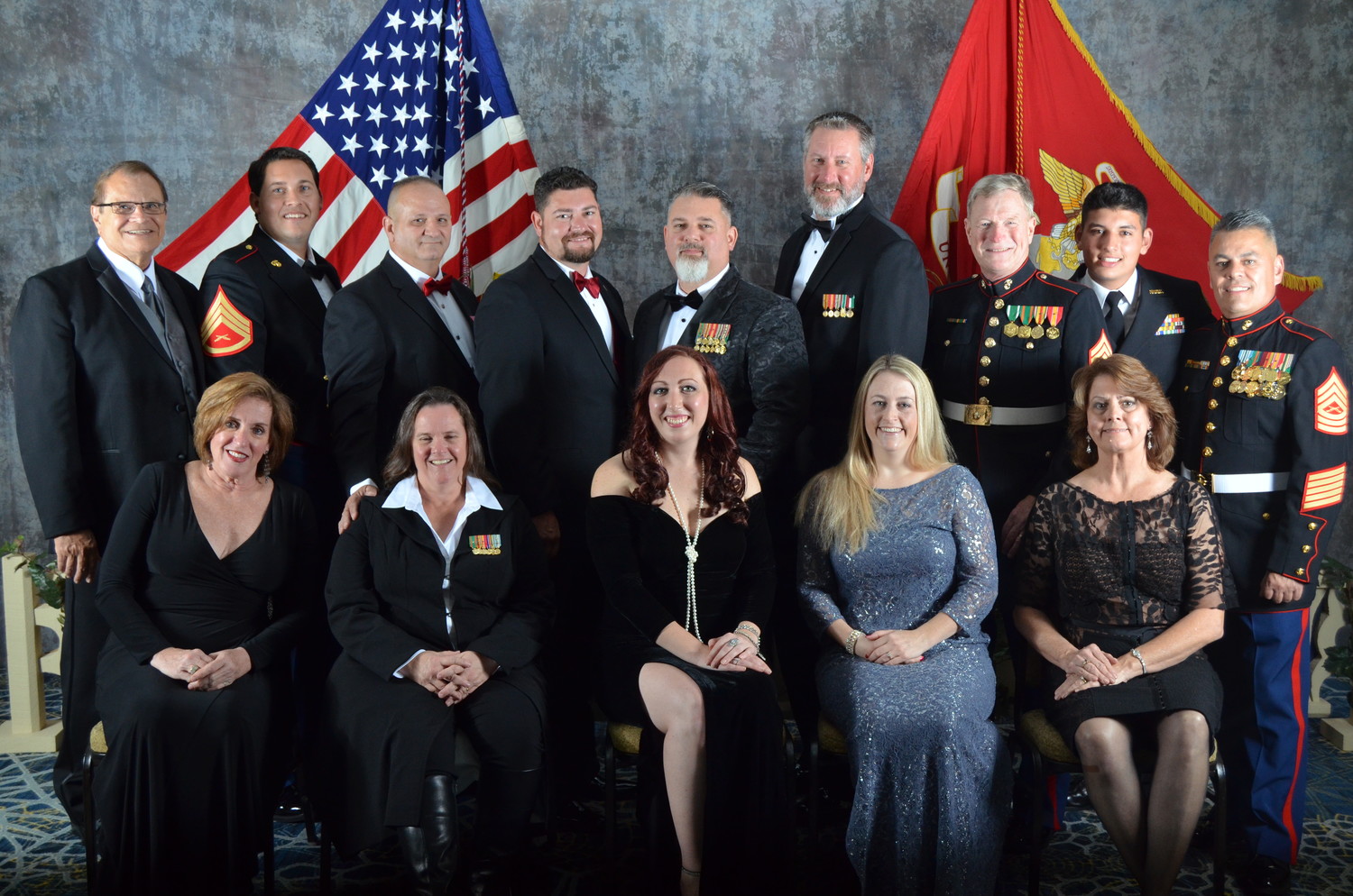 A group of 2017 Marine Corps Birthday Ball attendees