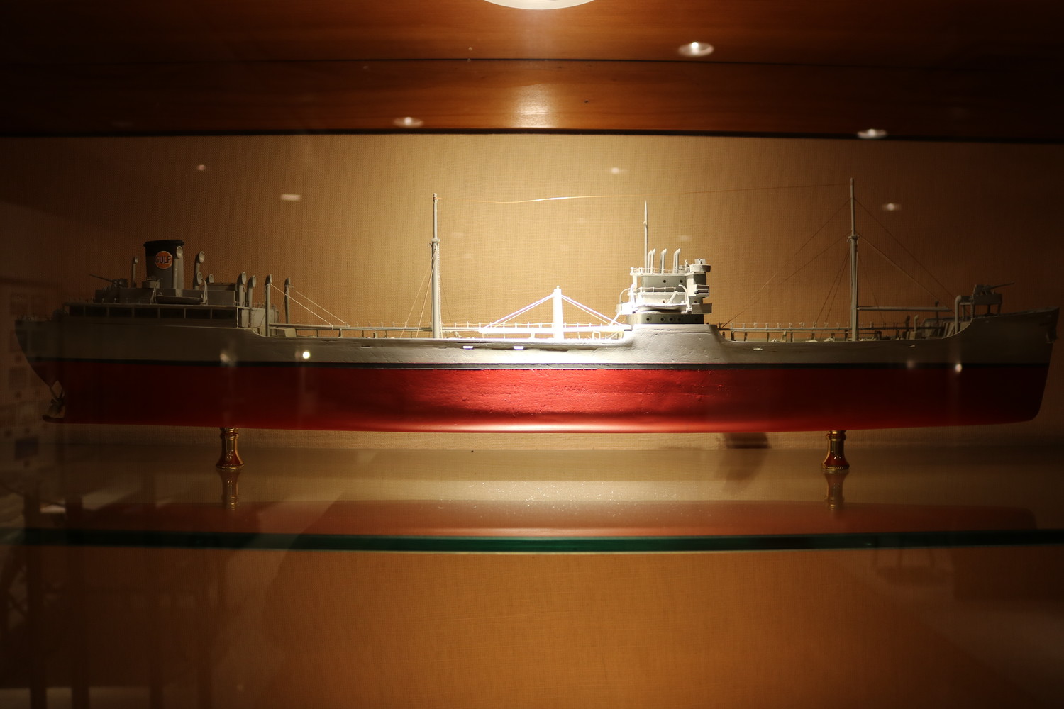A model of the SS Gulf America on display at the Ponte Vedra Inn & Club.