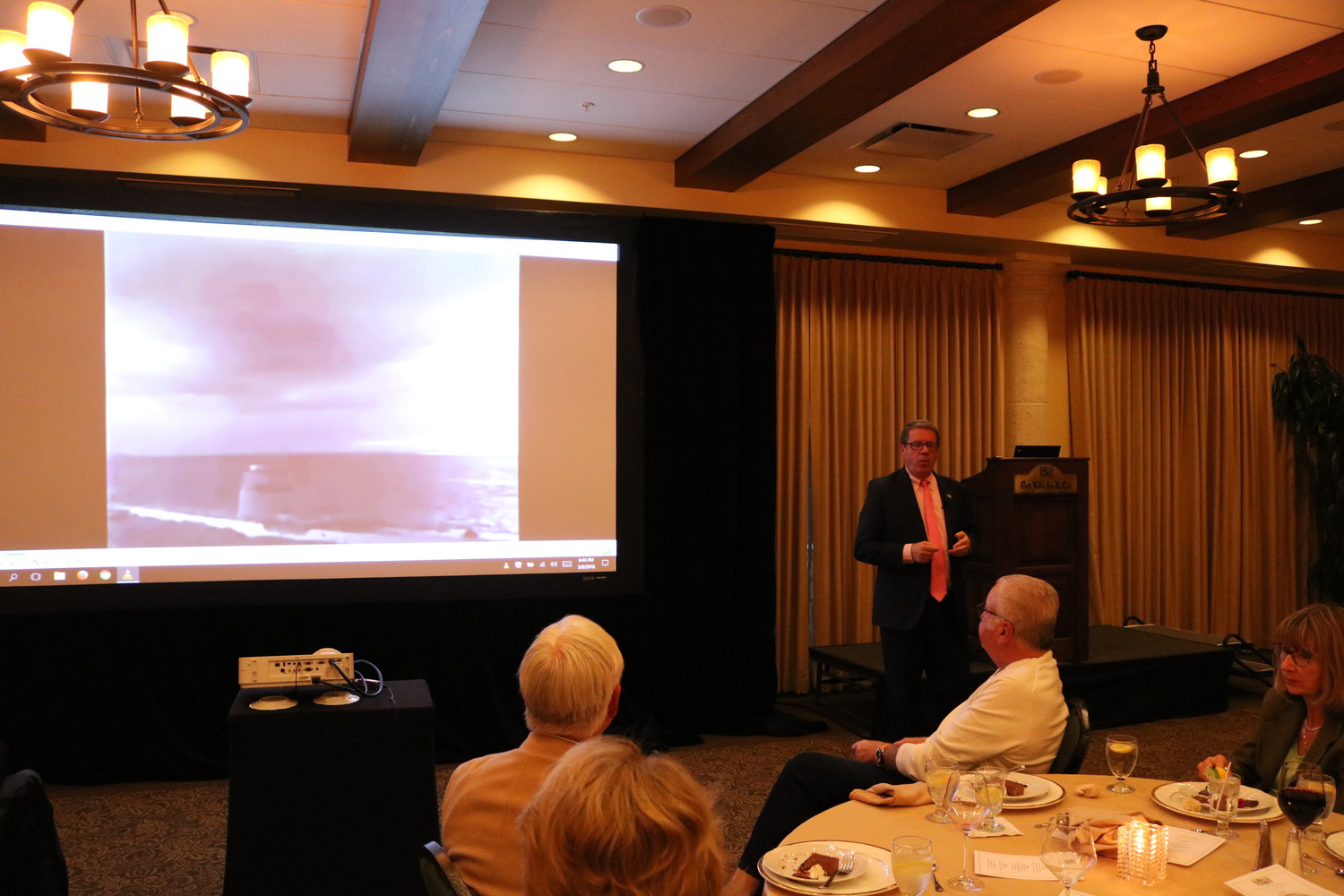 Scott Grant delivers his historical presentation at the Ponte Vedra Inn & Club.