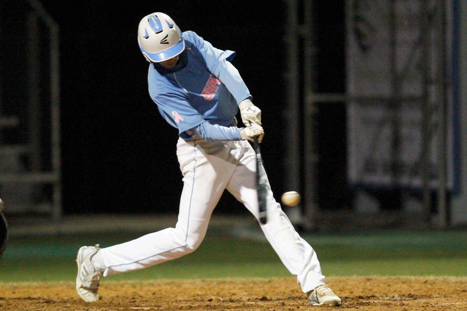 Porter Jordheim (7) lines a triple to left for the Sharks in their win over Episcopal