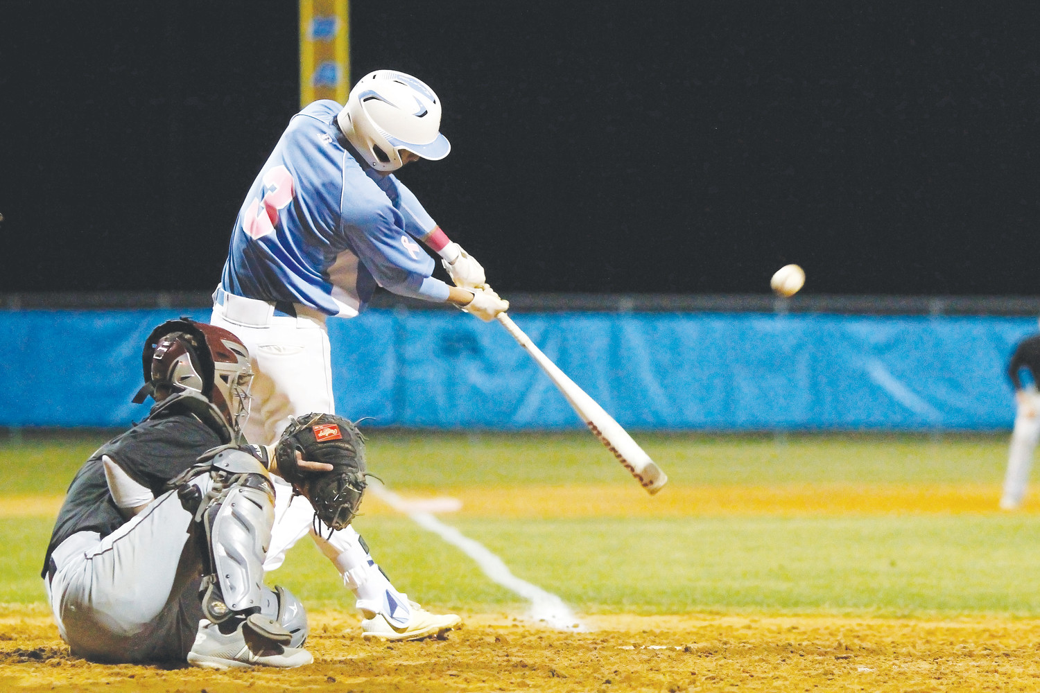 Ponte Vedra’s Alex Ortiz (3) lines a pitch to right against Episcopal.