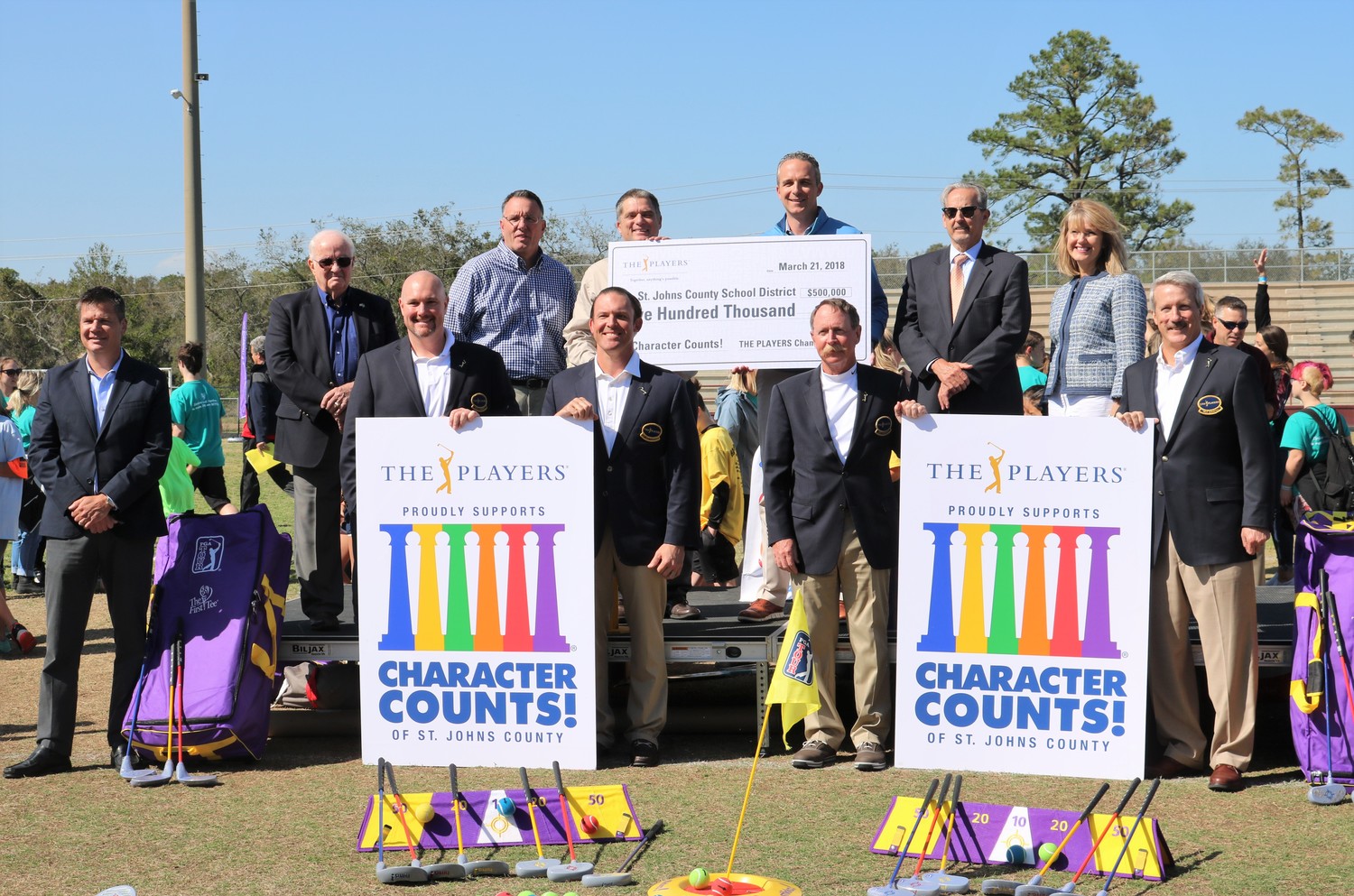 THE PLAYERS Championship presents a $500,000 grant to the St. Johns County School District at the district's Character Cup Wednesday, March 21, at St. Augustine High School.