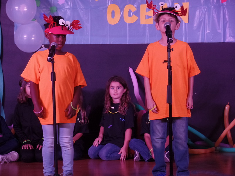 The first-grade students of The Bolles Lower School Ponte Vedra Beach Campus perform in an ocean-themed comedy show April 18.
