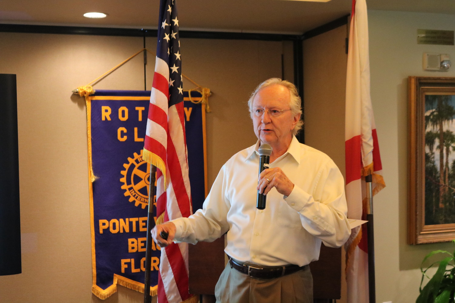 CTTF member Greg Leonard addresses the Rotary Club of Ponte Vedra Beach at Marsh Landing Country Club on May 31.