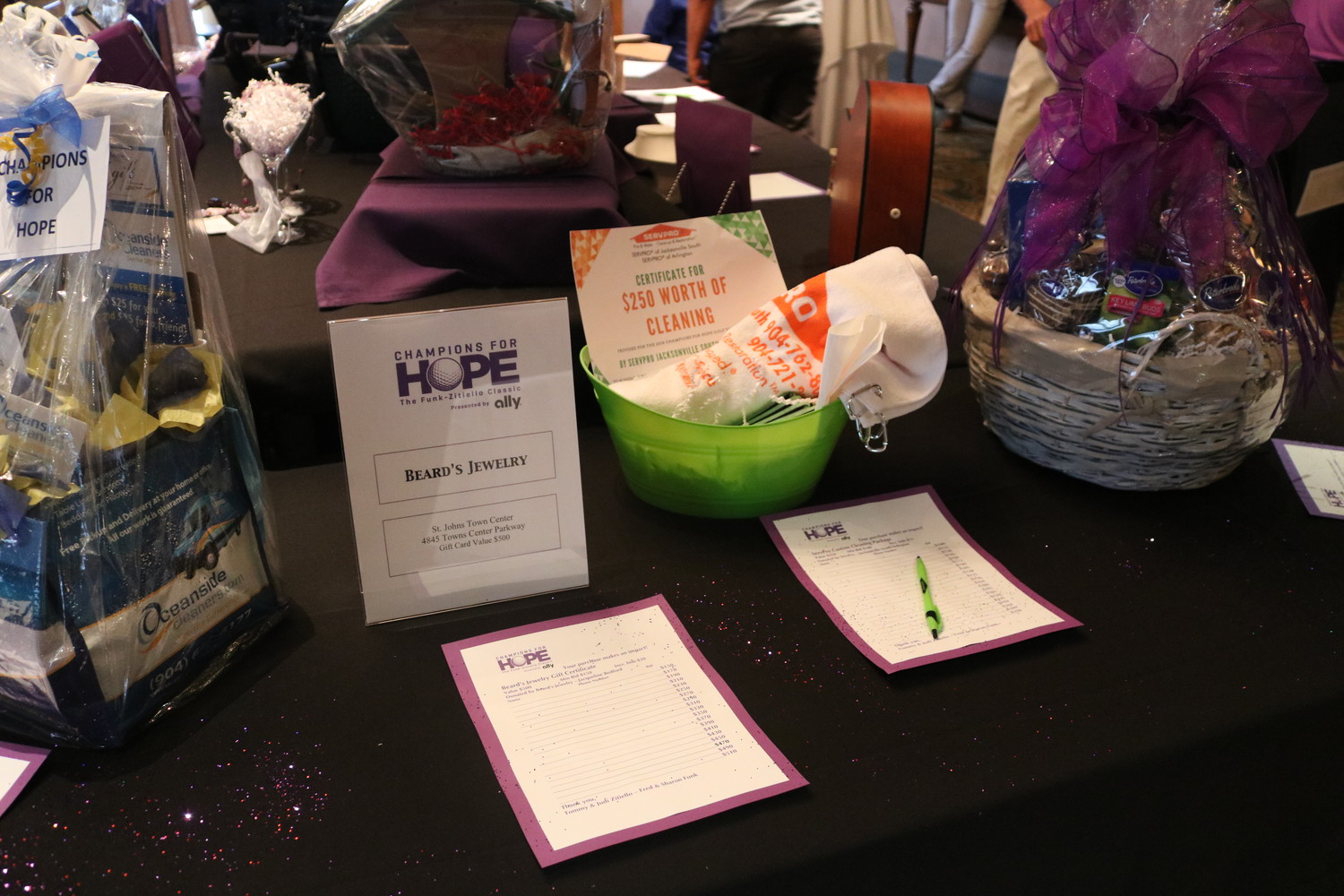 The Champions for Hope gala included a number of items up for auction.