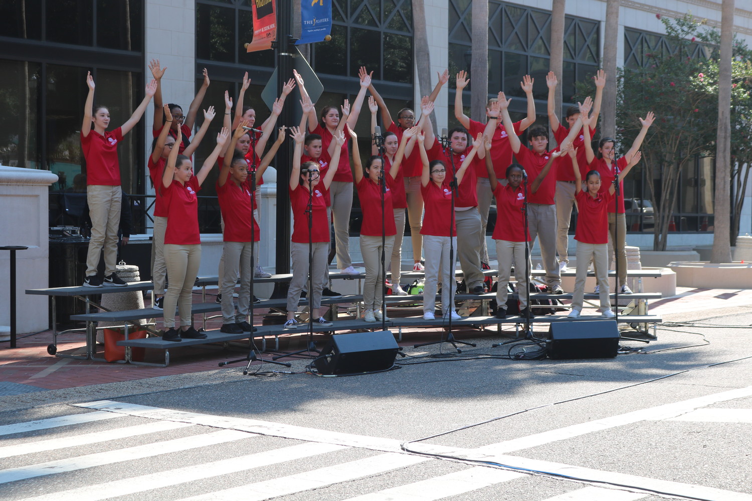 The Jacksonville Children's Choir performs a song at THE PLAYERS Championship Charity Day.