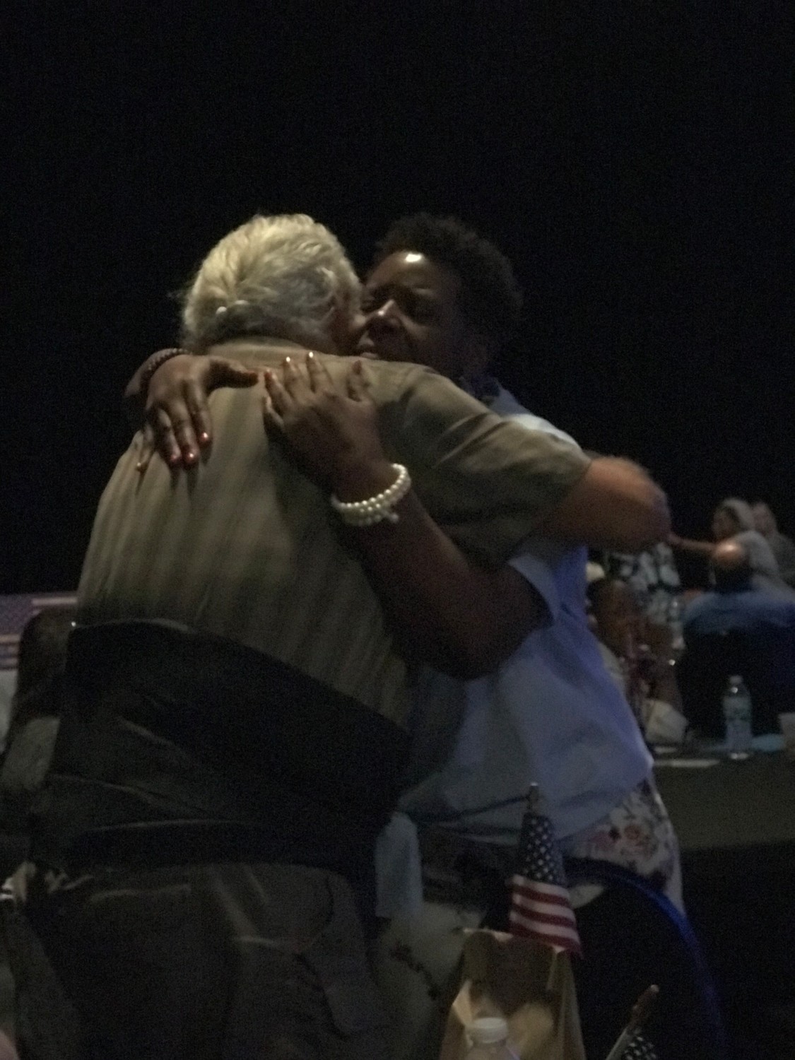 Attendees of Community Hospice & Palliative Care’s Sept. 21 conference, “Caring for the Military/Veteran Caregiver,” make an emotional connection.