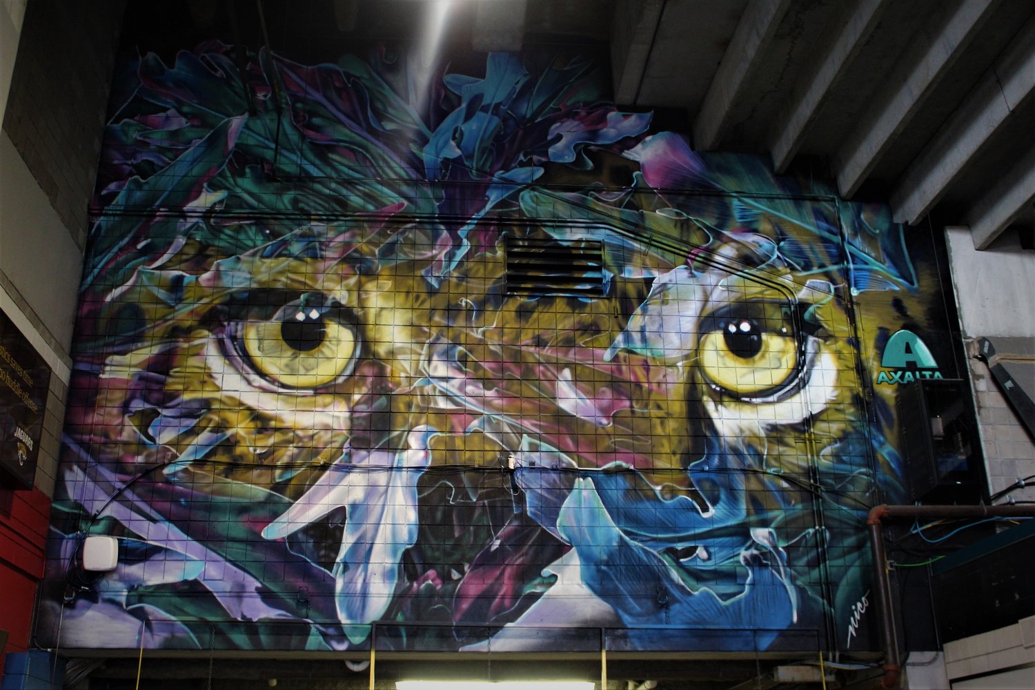 It took nine days for Nicole “Nico” Holderbaum and her assistant to complete the new Jacksonville Jaguars mural for the 2019 season.