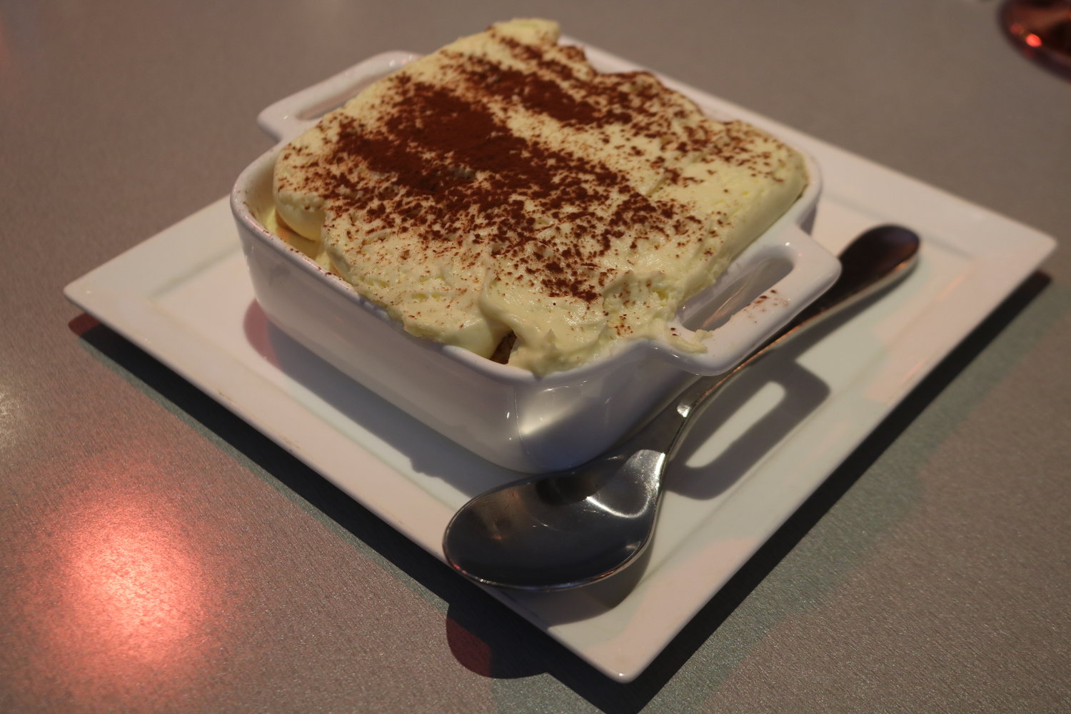 For a light and sweet finish, guests can order a tiramisu to share.