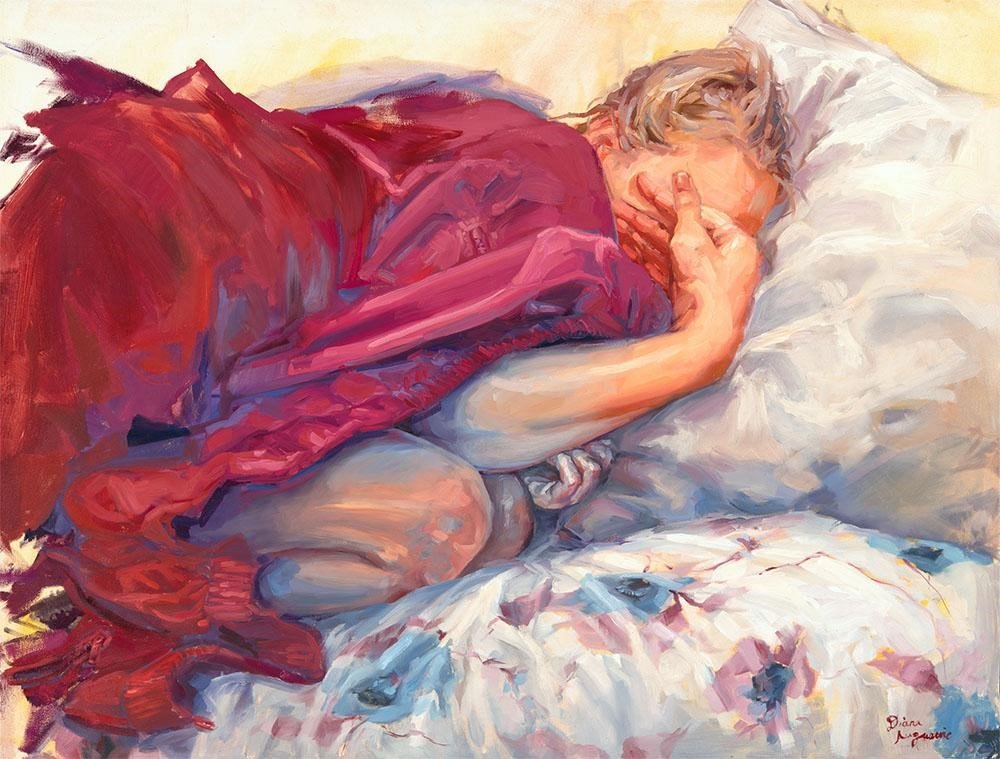 “Sleeping” by Diana Augustine ($3,500) - oil on canvas 30x40