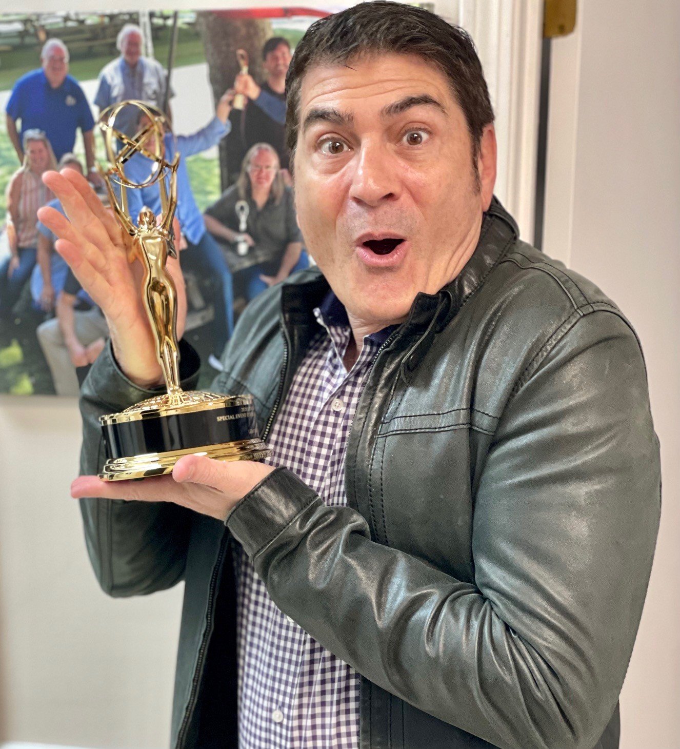 Gemstone Media President Philip L. Green celebrates after the company won an Emmy for “Winning Amelia.”