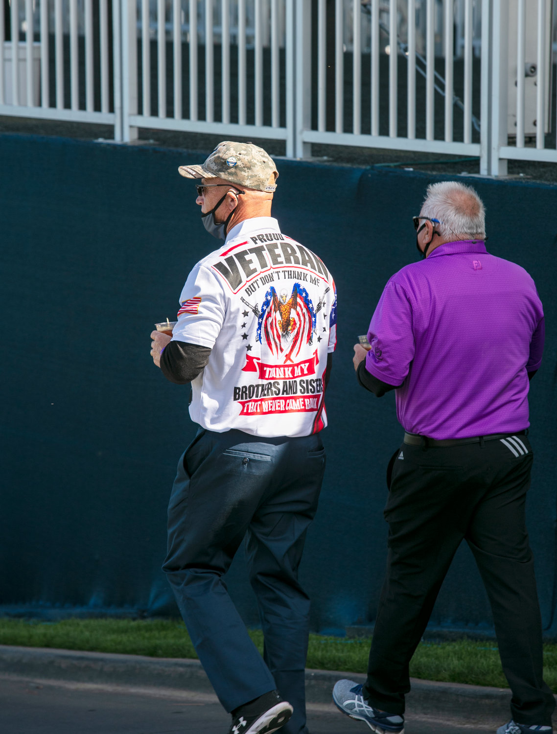 A veteran walks the grounds at TPC Sawgrass during Military Appreciation Day.