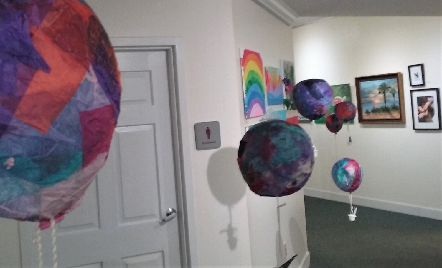 The children made balloons, which are seen at the Promisetown Preschool Art Show.