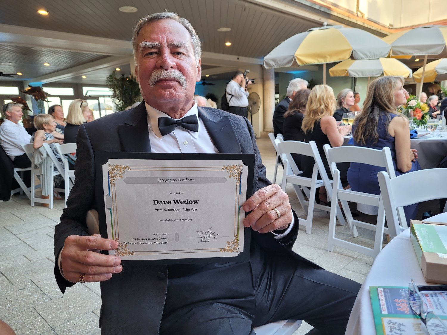 David Wedow was named volunteer of the year at the second annual Beaches, A Celebration of the Arts.