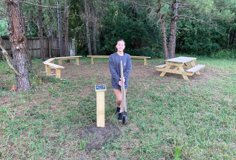 Marina Mitchell’s Eagle Scout project was two picnic tables and five benches for the Duval Audubon Society in Orange Park.