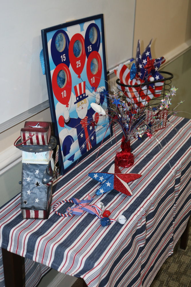 Decorations were of a patriotic theme for THE PLAYERS Community Senior Center reopening open house.