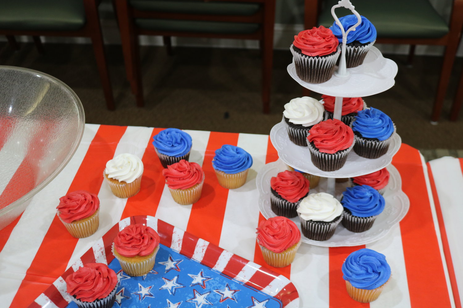 Patriotic cupcakes were among the treats offered to attendees for THE PLAYERS Community Senior Center reopening open house.