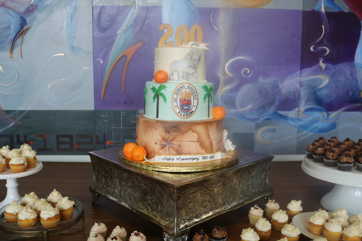 A cake celebrating the 200th anniversary of St. Johns County was brought out during grand opening festivities for the link on Wednesday, July 14.