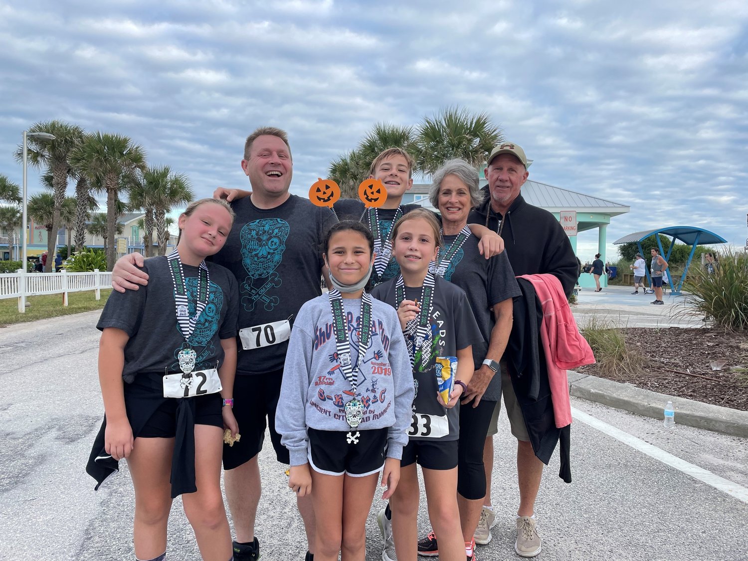 Dave Chatterton, general manager of Old Town Trolley Tours, with family and friends at the Jail Break 5K.