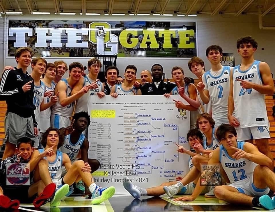 The Ponte Vedra Sharks basketball team won the Kelleher Law Holiday Hoopfest.