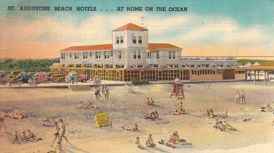 This postcard depicts the St. Augustine Beach Hotel in its heyday.