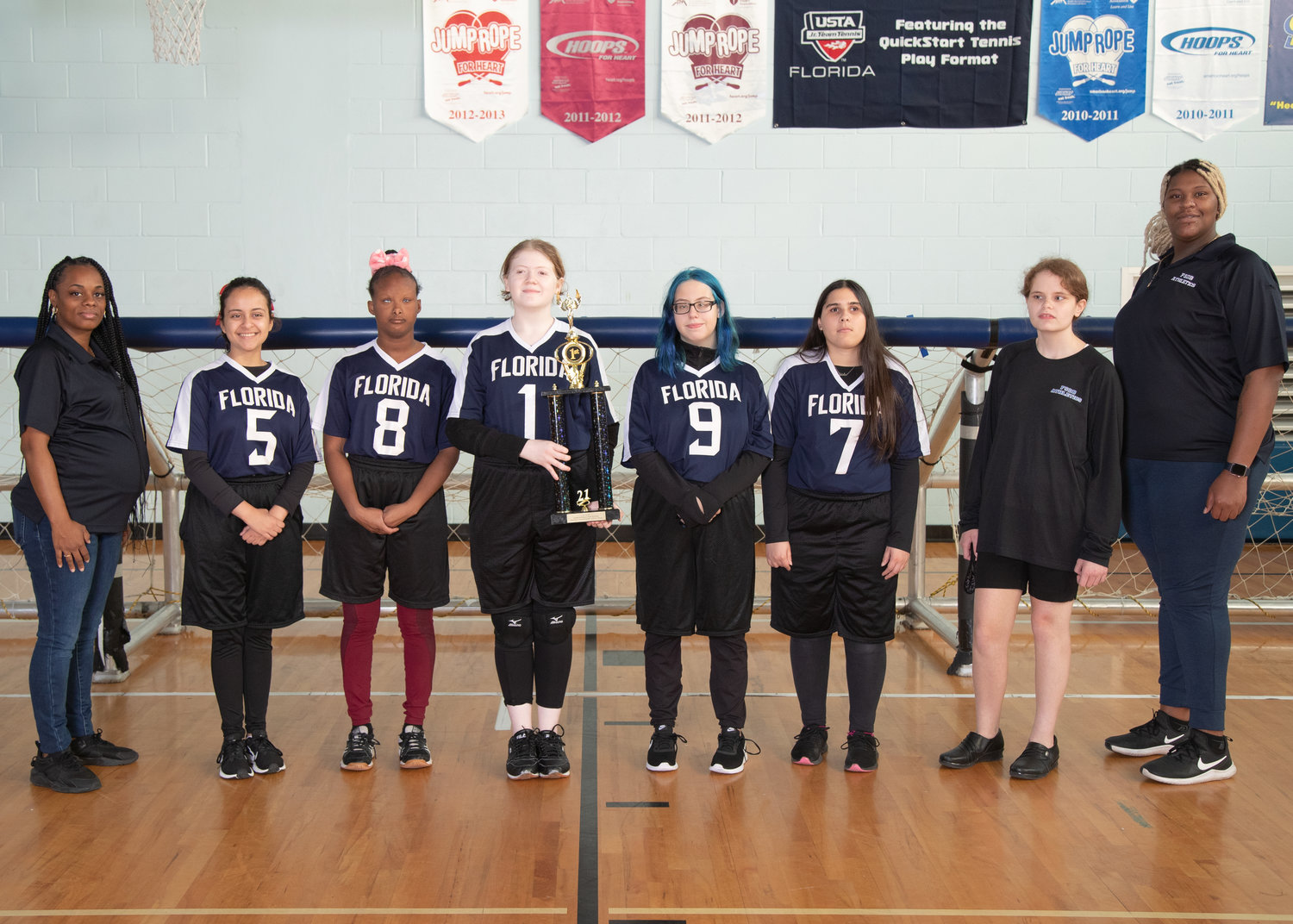 The members of the FSDB girls goalball team showed everyone that they are champions after winning first place at the Youth Nationals this year.