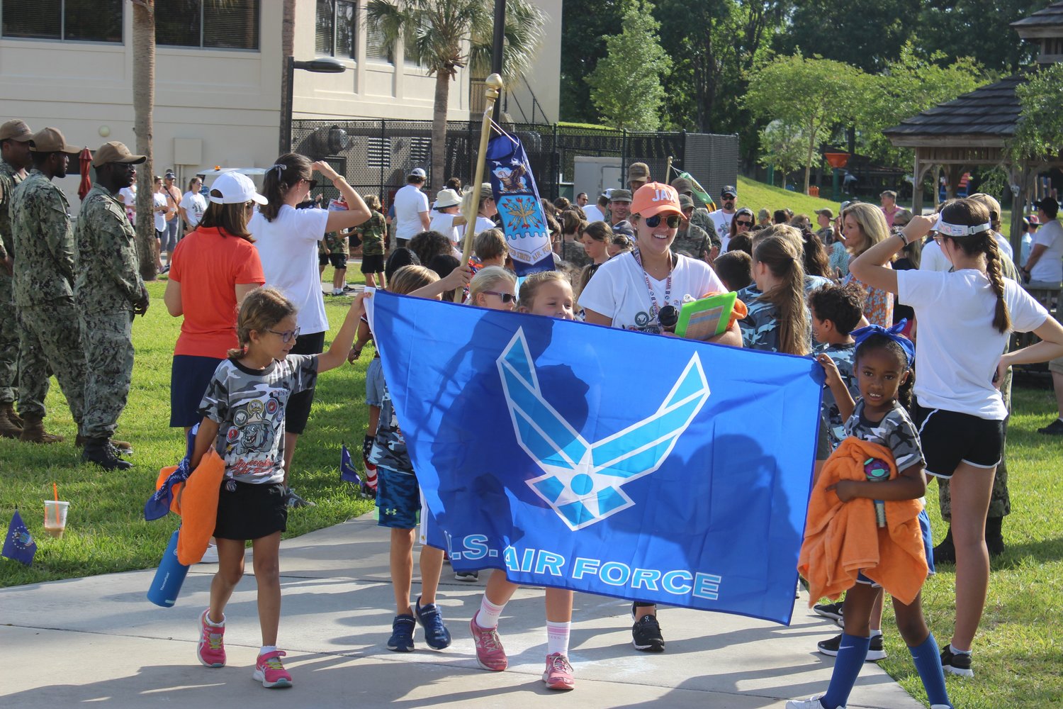Students in pre-K through grade two held a military appreciation parade May 6 during field day.