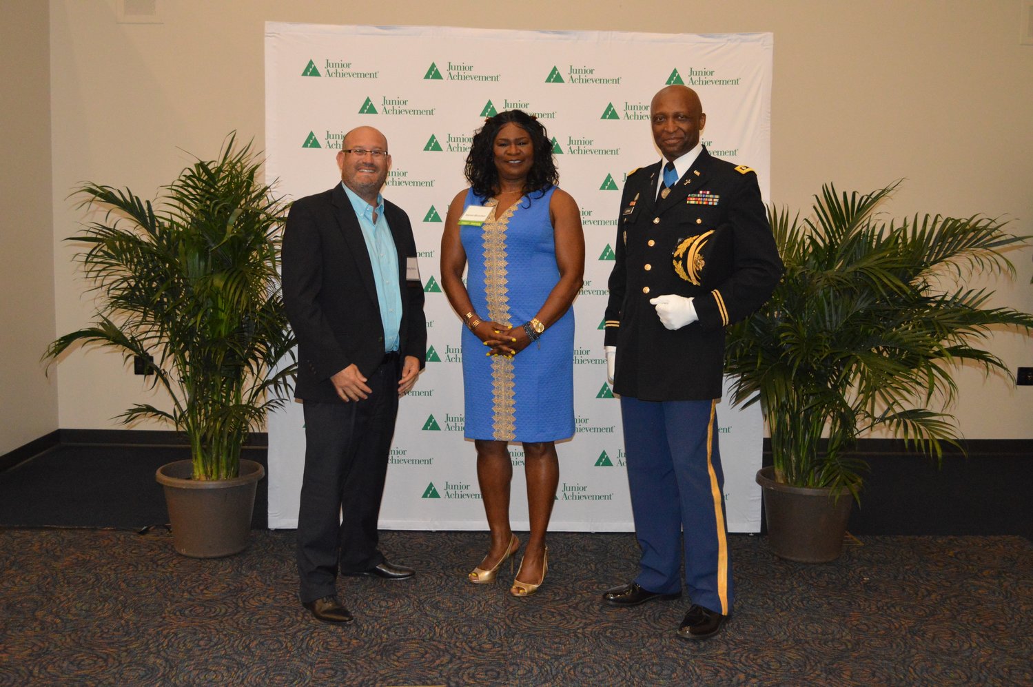 Jeremy Harris, Karen Blutcher and Lt. Col. William Liptrot were presented awards at the Junior Achievement of North Florida’s 2022 Hall of Fame Luncheon.