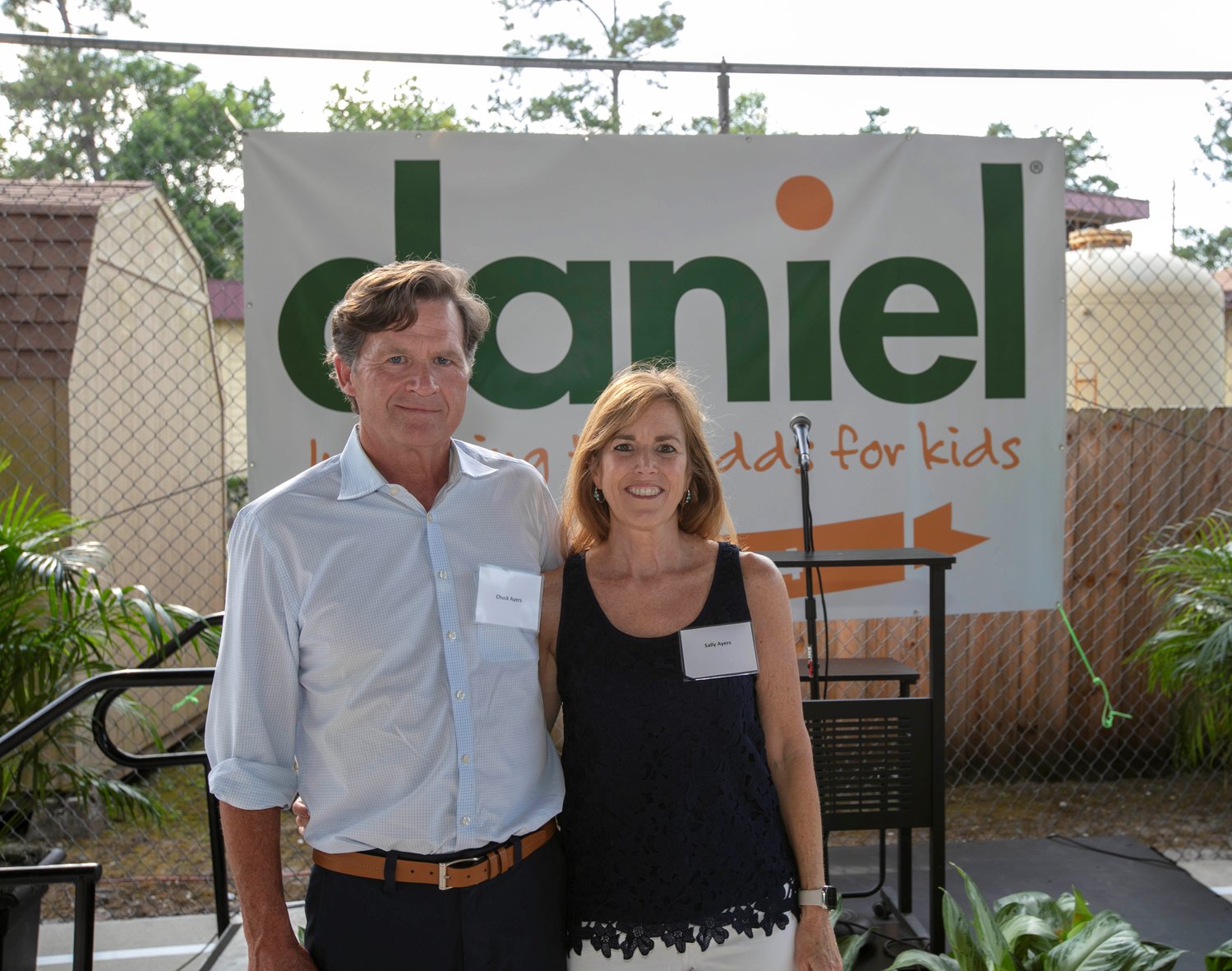 Chuck Ayers and Sally Ayers at the 1884 Giving Society event, which benefits Daniel.