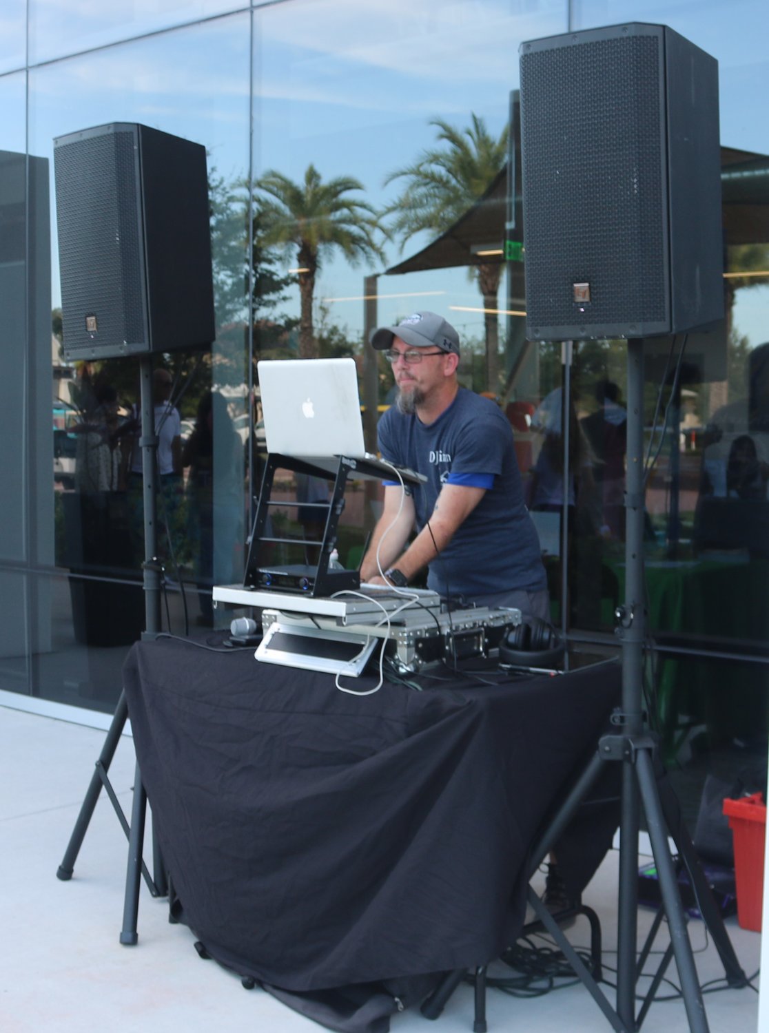 A DJ had everyone dancing between events at the link’s Family Olympics on Friday, July 15.