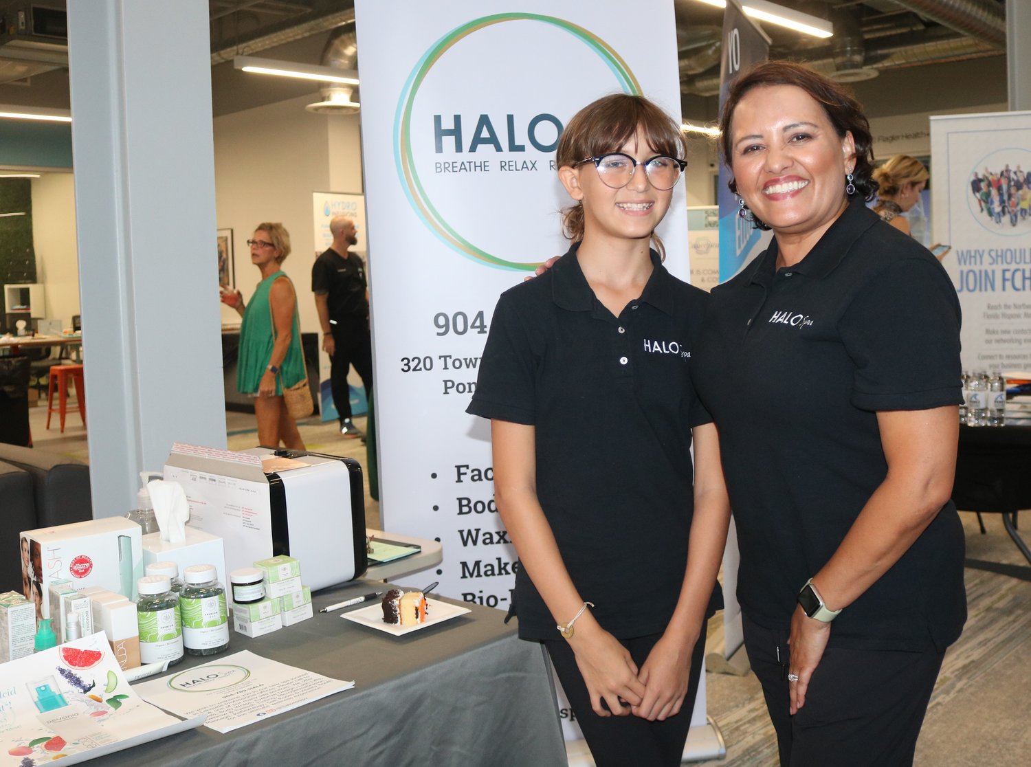 Monica Ketterman and her daughter represented Halo Spa at the Business Expo.