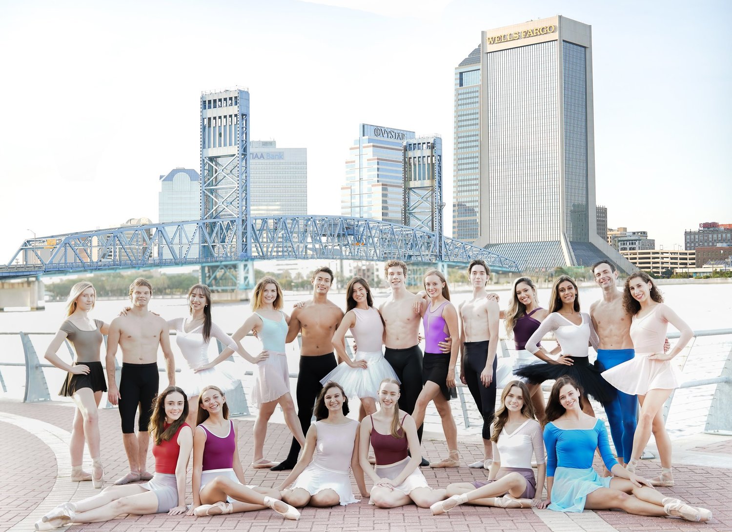 The Florida Ballet company gathers in downtown Jacksonville.