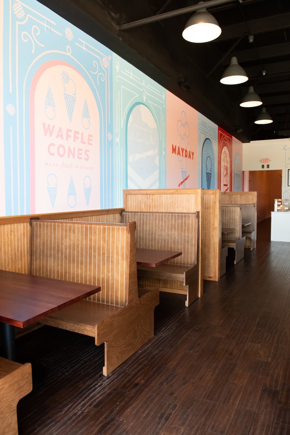 The interior of Mayday Handcrafted Ice Creams.