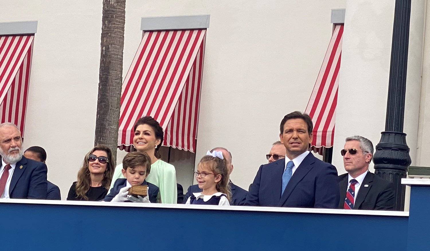 First Lady Casey DeSantis, Mason, Madison and Gov. Ron DeSantis at the inauguration.