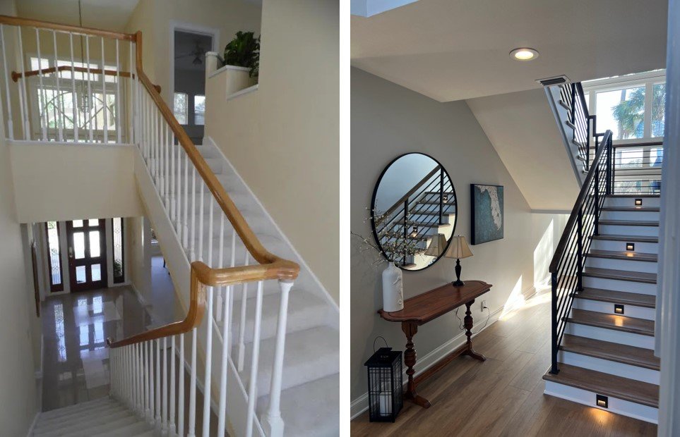 Stairs Before (left), Stairs After (right)