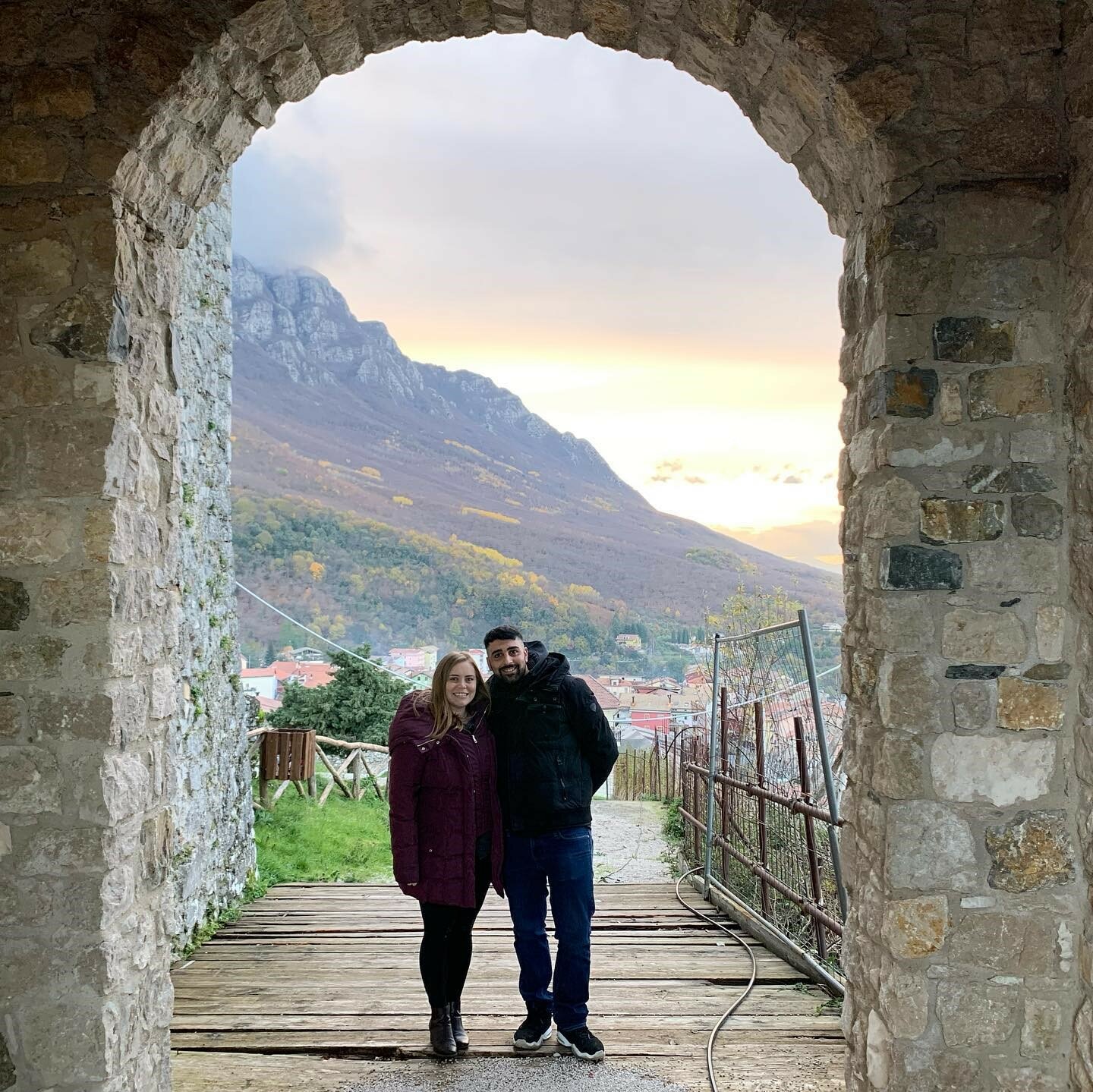 Alysha and Giovanni Prignano at a castle in Sicignano Degli Alburni, Italy.
