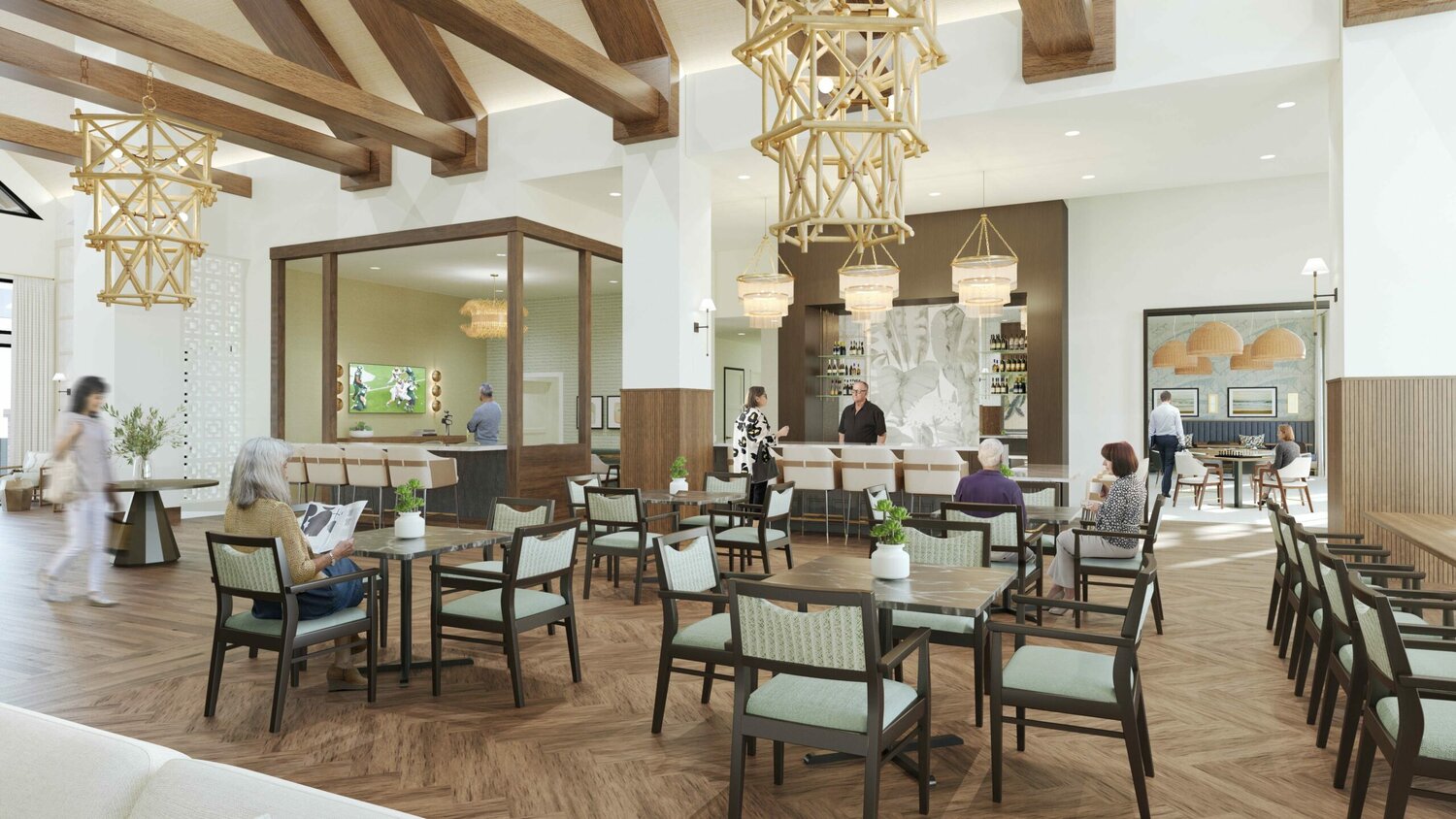 Here’s a look at the forthcoming great room and bar at the Rise clubhouse.